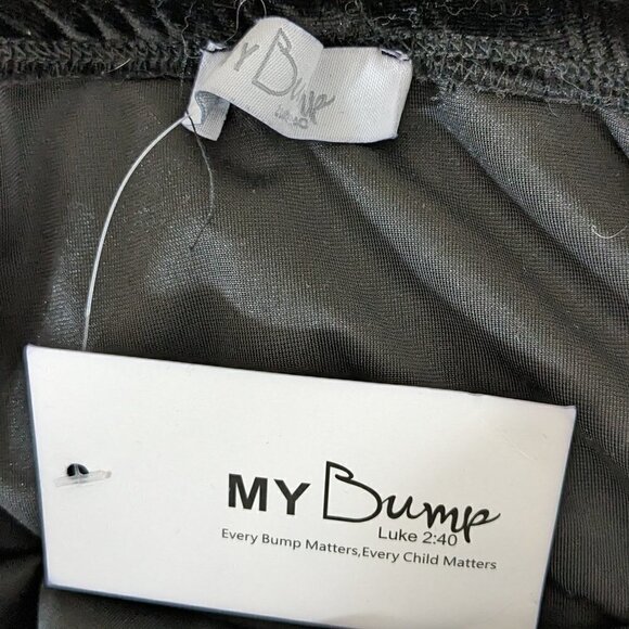 Women's BABY BUMP Black Velvet Bodycon Maternity Dress; Neck Ruffle Size XS - Picture 4 of 5